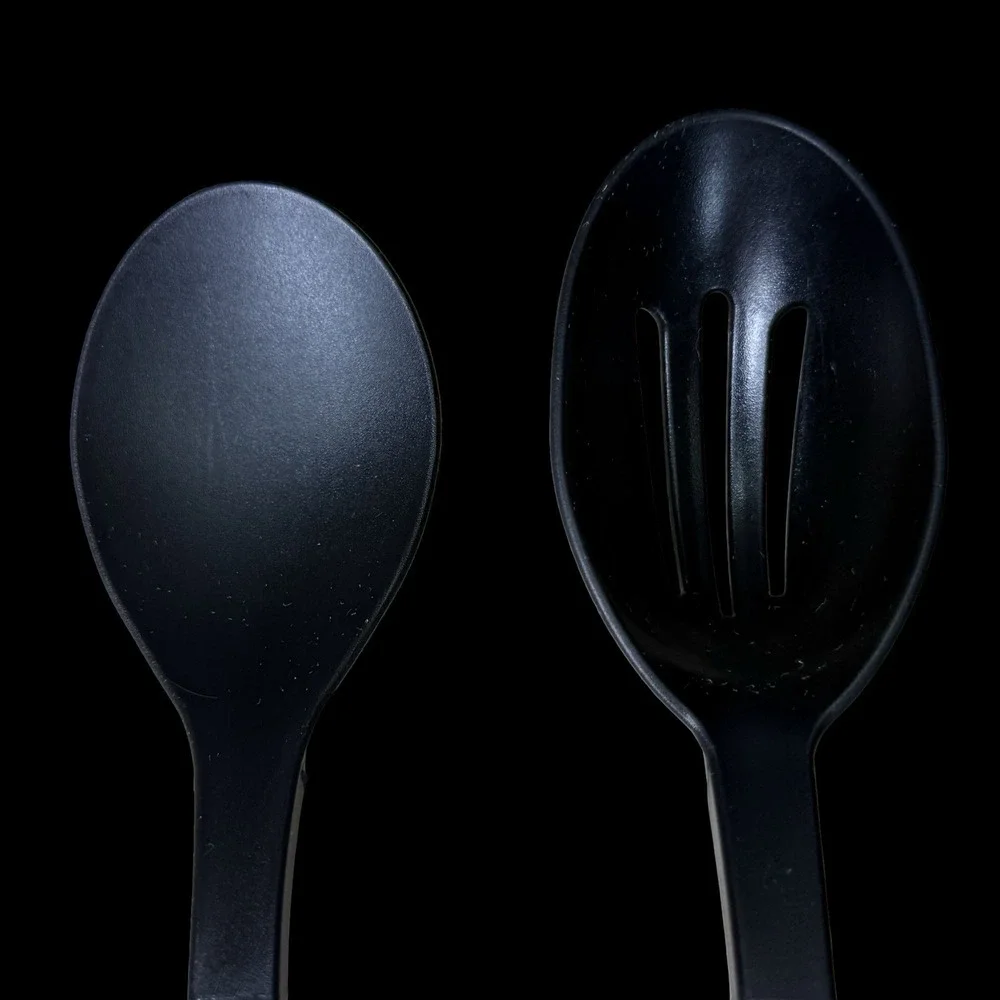 Tailor Made Serving Spoon and Slotted Spoon USA - Green and Gray - Lot of 2